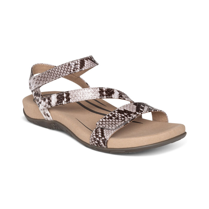 Aetrex Womens Gabby Adjustable Sandals Snake - QSHoDgtAi